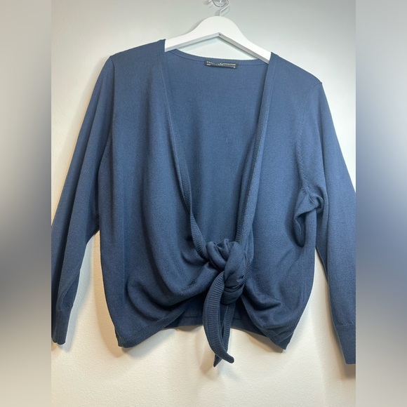 PERUVIAN CONNECTION Blue Pima Cotton Blend  Open Front Cardigan Sweater Size XL - Picture 8 of 14